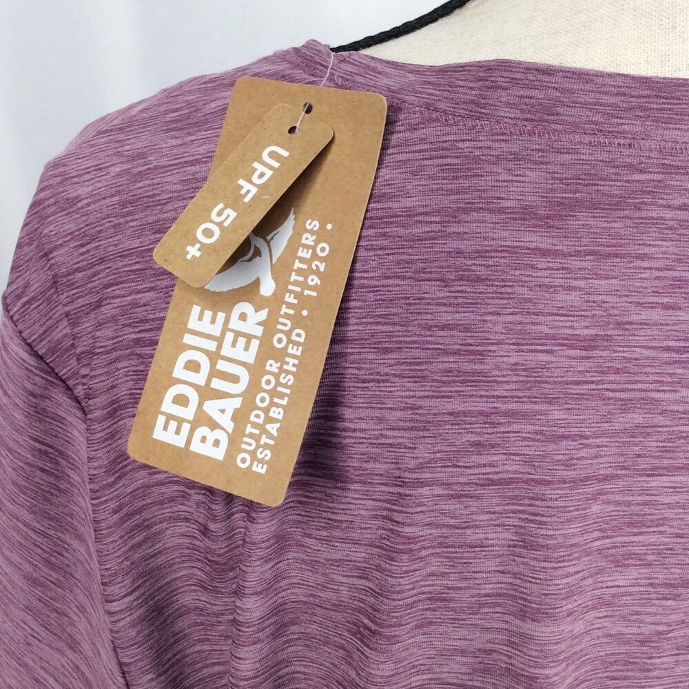 NWT Eddie Bauer Compass Essentials UPF 50+ T-Shirt Women 2XL V-Neck Short Sleeve - Picture 6 of 8
